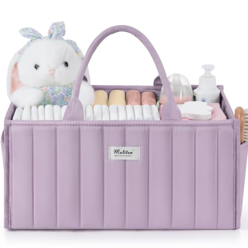 Maliton Baby Diaper Caddy Organizer for Changing Table, Portable, Purple - color: Purple