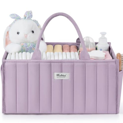 Maliton Baby Diaper Caddy Organizer for Changing Table, Portable, Purple - color: Purple