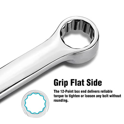 DURATECH 18mm Extra Long Ratcheting Wrench, Metric, CR-V Steel - color: Chrome-plated, size: 18mm