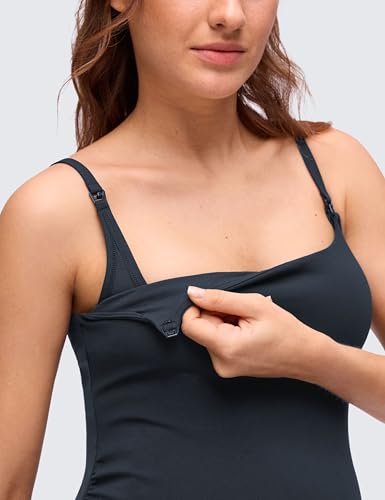 CRZ YOGA Maternity Nursing Tank Tops - color: True Navy, size: Small