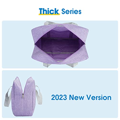 Narwey Personal Item Travel Bag, Foldable Carry on Duffle Bag for Women Men - color: AA-Thick Series Light Purple, size: without Shoulder Strap