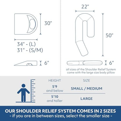 MedCline Shoulder Relief System with Extra Cases, Small/Medium 5'9" & Under - size: Small/Medium + Extra Cases