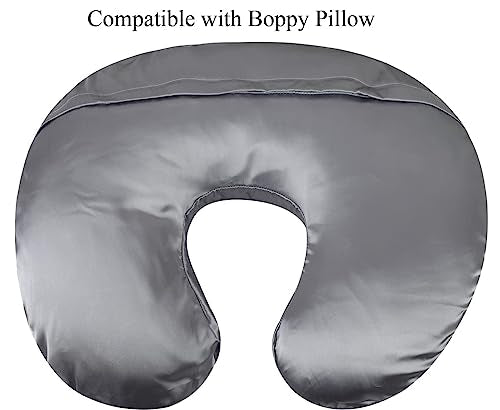 Tcmyyund Satin Nursing Pillow Cover Set 2 Pack Ultra Soft Silk Grey & Navy - color: Grey & Navy