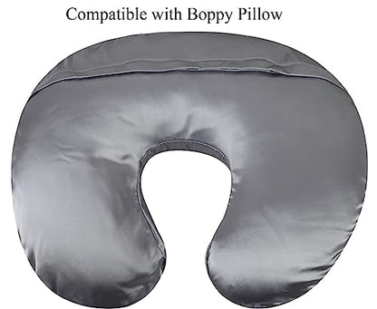 Tcmyyund Satin Nursing Pillow Cover Set 2 Pack Ultra Soft Silk Grey & Navy - color: Grey & Navy