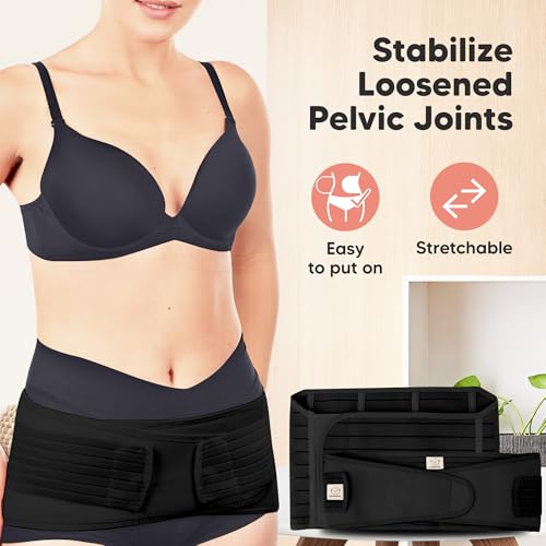 3 in 1 Postpartum Belly Support Recovery Wrap Band (Midnight Black, M/L) - color: Midnight Black, size: M/L, Waist 25"-35”
