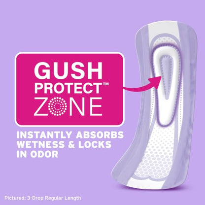 Poise Ultra Thin Incontinence Pads & Postpartum Pads for Bladder Leaks, 4 Drop Moderate Absorbency, Regular Length, 144 Count, Packaging May Vary - size: Regular Length