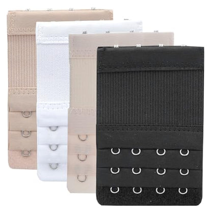 Women's Bra Extenders 4 Hook / 3 Hook / 5 Hook / 2 Hook Soft Comfortable Stretchy Bra Extension Strap - color: 4pcs, Bra Extender 4 Hook 1/2 Inch