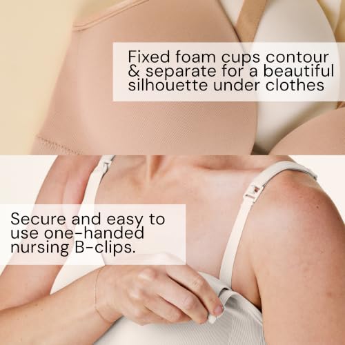 Bravado Designs Plunge T-Shirt Maternity & Nursing Bra - color: Cameo, size: Medium