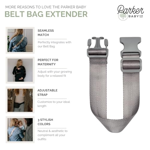 Parker Baby Co. Adjustable Belt Bag Extender Strap for Birch Belt Bag, Gray - color: Gray