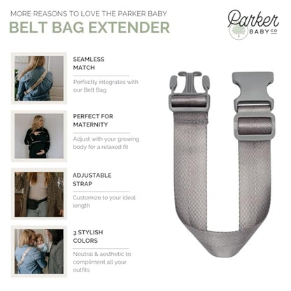 Parker Baby Co. Adjustable Belt Bag Extender Strap for Birch Belt Bag, Gray - color: Gray