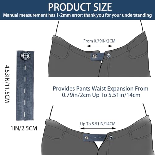 10PCS Elastic Button Extenders for Jeans,Pants Button Extender for WomenMen - color: Style D_10PCS, 1 Styles