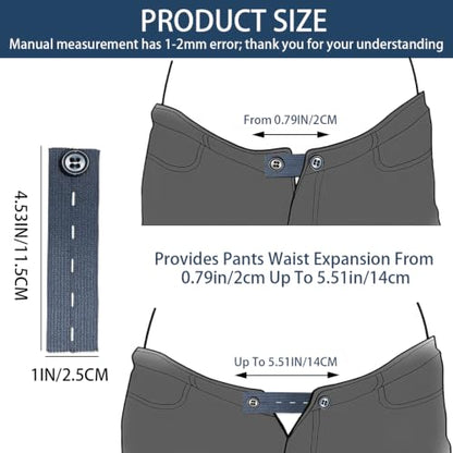 10PCS Elastic Button Extenders for Jeans,Pants Button Extender for WomenMen - color: Style D_10PCS, 1 Styles