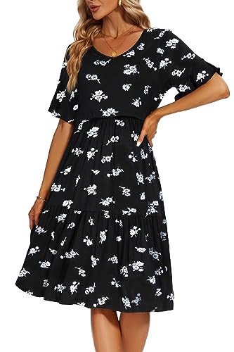Smallshow Women's Ruffle Maternity Nursing Dress - color: Svp121, size: Small