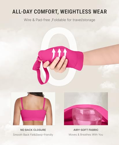 FeelinGirl Bras for Women Comfy Seamless Wireless Bralettes - color: Hot Pink, size: Medium