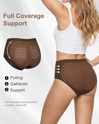 Womens Underwear Seamless High Waisted Women's Panties 6 Pack - color: Multicolor-a, size: Large