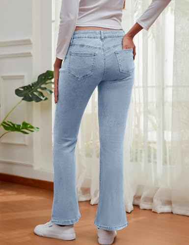 Women's Maternity Bootcut Jeans Pregnancy Jeans Flare Denim Pants - color: Light Blue, size: Small
