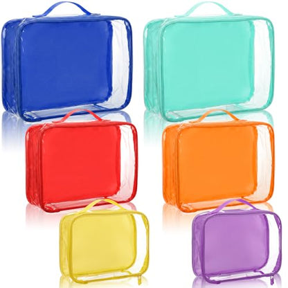 6 Pcs Clear Packing Cubes for Travel Luggage Organizer Bag Rainbow - color: Rainbow