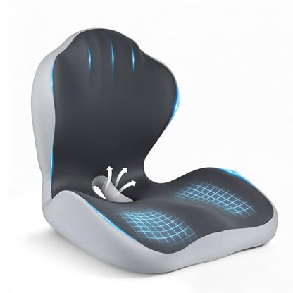 Ergonomic Seat Cushion for Office Chairs Lumbar Support Pillow, Gray - color: Gray