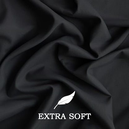 Set of 2 Brushed Microfiber Pillowcases 20x26 inch Black - color: Black, size: Standard