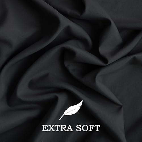 Set of 2 Brushed Microfiber Pillowcases 20x30 inch Black - color: Black, size: Queen