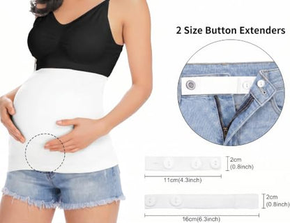 Rheane Pregnancy Belly Support Band Maternity Belly Band (Black+White 1) - color: B. White+Black, size: 1