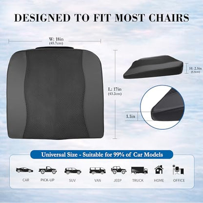 Lofty Aim Car Seat Cushion, Memory Foam Car Seat Cushions for Long Driving - color: Black