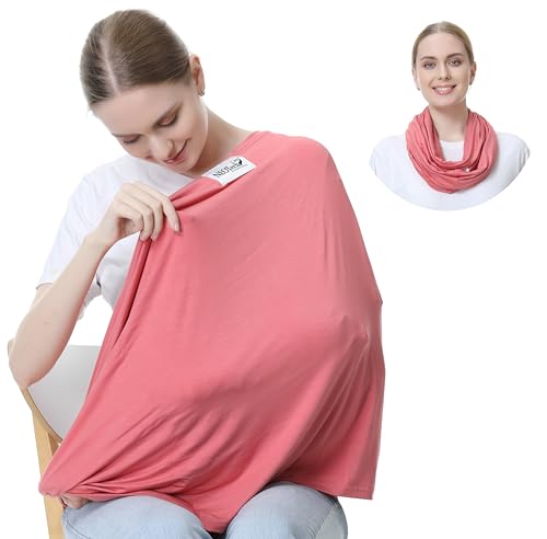 NeoTech Care Baby Nursing Cover Breastfeeding Scarf | Soft Fabric (Pink) - color: Pink