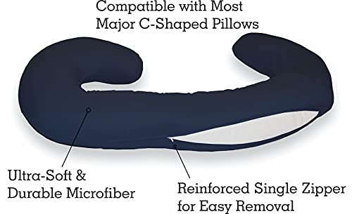 New Microfiber Zippered Replacement Maternity Body Pillow Cover (Blue) - color: Blue