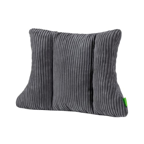 Lumbar Support Pillow 3 Section Back Pillow Office Chair for Back Support Comfortable Lumbar Cushion for Car Seat Pain Relief Sofa Rest (Dark Grey) - color: Dark Grey