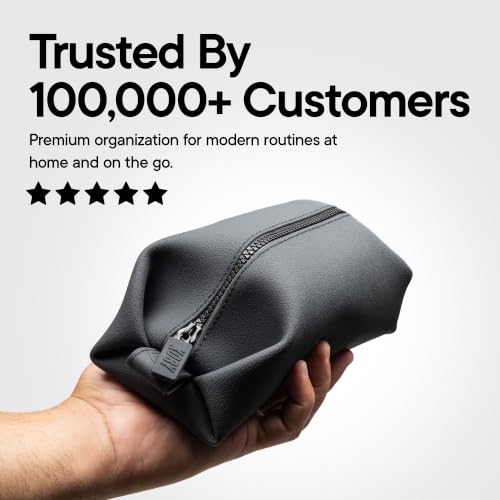 TOOLETRIES The Koby Dopp Kit Toiletry Bag – Lite 9" x 4.5" x 4.5", Charcoal - color: Charcoal, size: Lite 9" x 4.5" x 4.5"