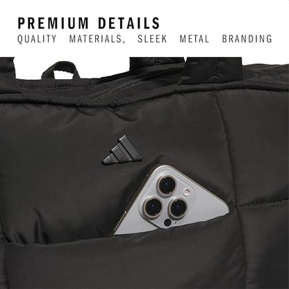 adidas Quilted Puffer Tote Bag - color: Black/3