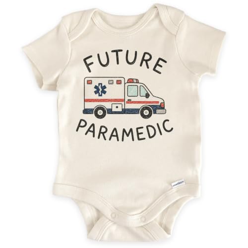 Future Paramedic Ambulance Baby Reveal Bodysuit (0-3 Months, Natural)
