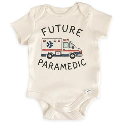 Future Paramedic Ambulance Baby Reveal Bodysuit (0-3 Months, Natural)