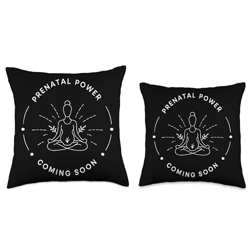 Prenatal Yoga Namaste Meditation Maternity Workout Pregnancy Throw Pillow - size: 16x16