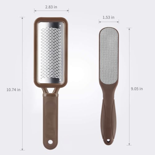 Fu Store 2 Pack Foot Files Callus Remover Foot Rasp Dual Sided Foot File - color: Brown