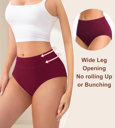 Womens Mid High Waisted Cotton Underwear Breathable Briefs Panties 5 Pack - color: Multicolor-5 Pack-01-a, size: 3X-Large