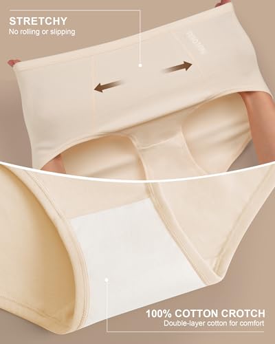 Women's Underwear Cotton High Waist Postpartum Ladies Panties 5 Pack - size: Large