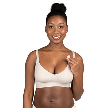 Bravado Designs Women's Enrich Seamless Nursing Bra Maternity Bra Wireless Clip Down for Breastfeeding S-XXL - color: Pearl, size: Medium