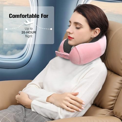 Cirorld Neck Pillow for Traveling, Travel Pillows for Airplanes Pink - color: Pink