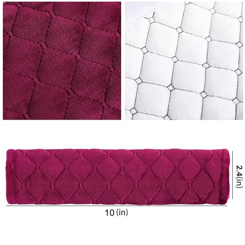 Amooca 2 Pack Seat Belt Covers Soft Shoulder Pad for Cars & Backpack - color: Wine Red