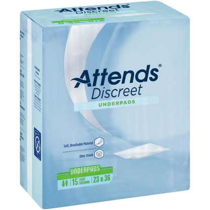 Attends Dri-Sob Disposable Underpads for Men and Women, 23"x36", 15ct Bag