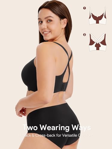 Angelhood Nursing Bras for Breastfeeding 3 Pack Seamless Maternity Bra - color: Black/Mauve/Blue, size: 3X-Large
