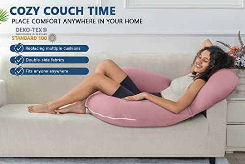 INSEN Reading Pillow, Back Pillow for Sitting in Bed and Couch - color: Pink, size: 45in