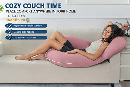 INSEN Reading Pillow, Back Pillow for Sitting in Bed and Couch - color: Pink, size: 45in