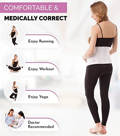 GABRIALLA Pregnancy Belly Band - Strong Support, 8" Wide, Made In USA - color: White, size: XX-Large
