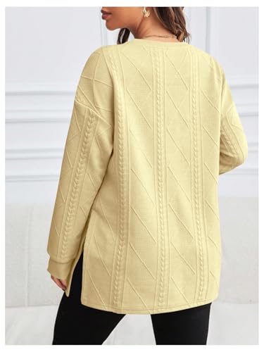MakeMeChic Women's Maternity Sweatshirt Split Fall Maternity Clothes Tops - color: Apricot, size: X-Small