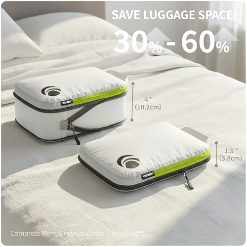 Cipway Compression Packing Cubes Set (White 3pcs) - color: White, size: 3PCS