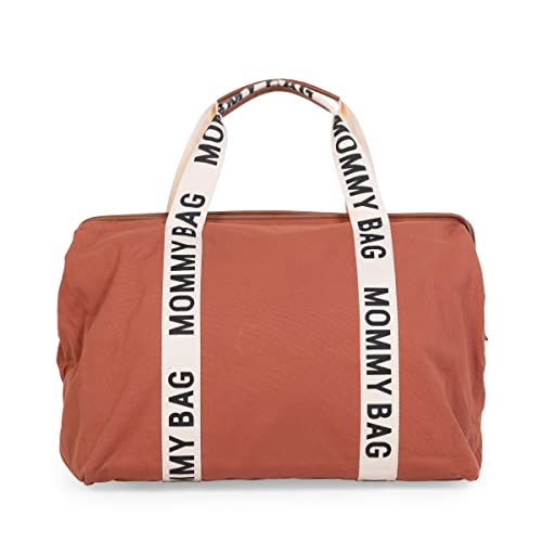 Childhome Signature Mommy Bag, Sporty Diaper Bag, Water Repellant Tote Bag, Large Diaper Bag, Baby Essentials Travel Bag, Hospital Bags for Labor and Delivery (Terracotta) - style: Signatureterracotta