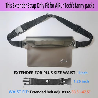 AiRunTech Extender Belt – Adjustable Strap Extension (2 Pack), Only Compatible with AiRunTech Waterproof Fanny Packs - size: 5 inches