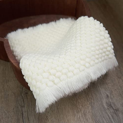 Zeroest Newborn Baby Photography Props Basket Filler Blanket (White) - color: White